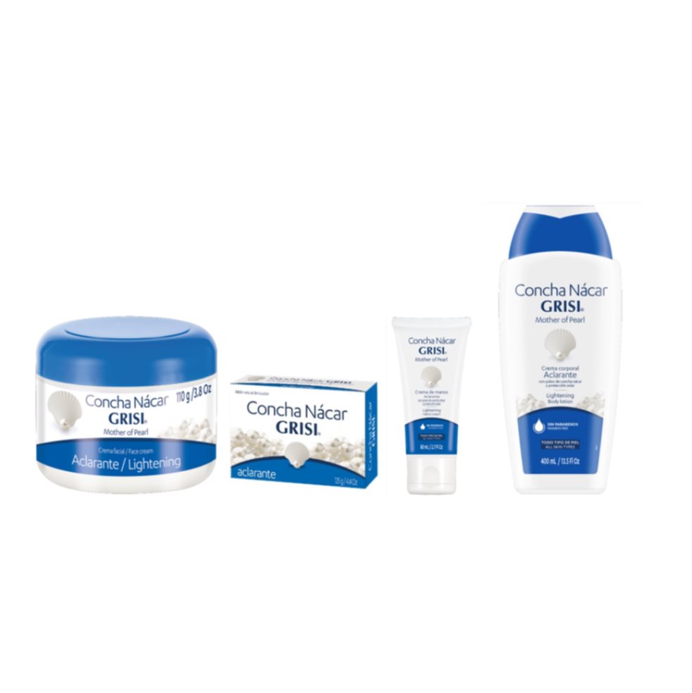 Kit Concha de Nacar- Crema Facial Corporal de Manos y Jabon de Barra - Grisi Grisi Kit x 4 