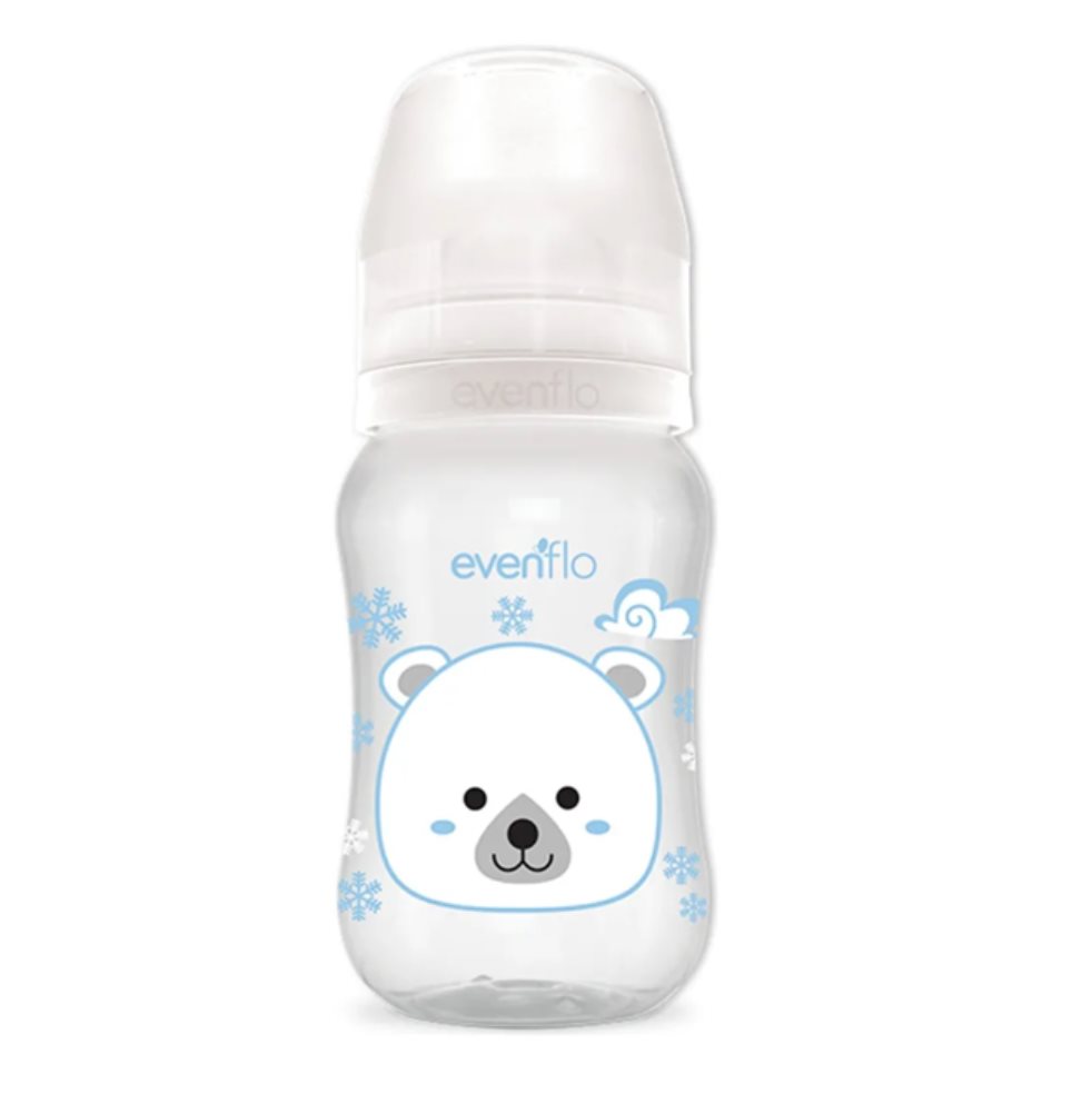 Biberon Cuello Ancho 9 Onzas Forest Blanco - Evenflo EVENFLO UNIDAD x 1 UNIDAD Botella elaborada de polipropileno Cuello Ancho 9 Onzas Forest