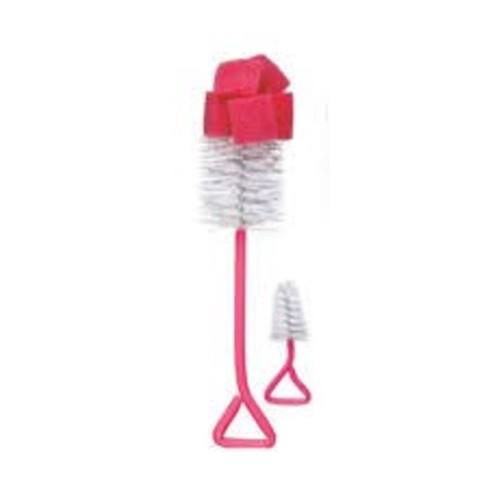 Escobillon Doble para Biberones y Mamilas Fucsia- Evenflo Evenflo Blister x 2 Und  