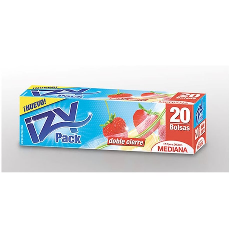 Bolsa Hermética Doble Cierre Mediana Izy Pack IZY PACK Caja x 20 bolsas 