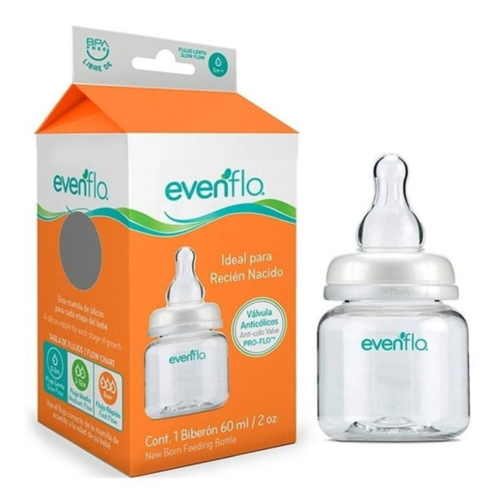 Biberon Milk Recién Nacido 2 Onzas Linea Naranja- Evenflo Evenflo Caja x 1 Und 