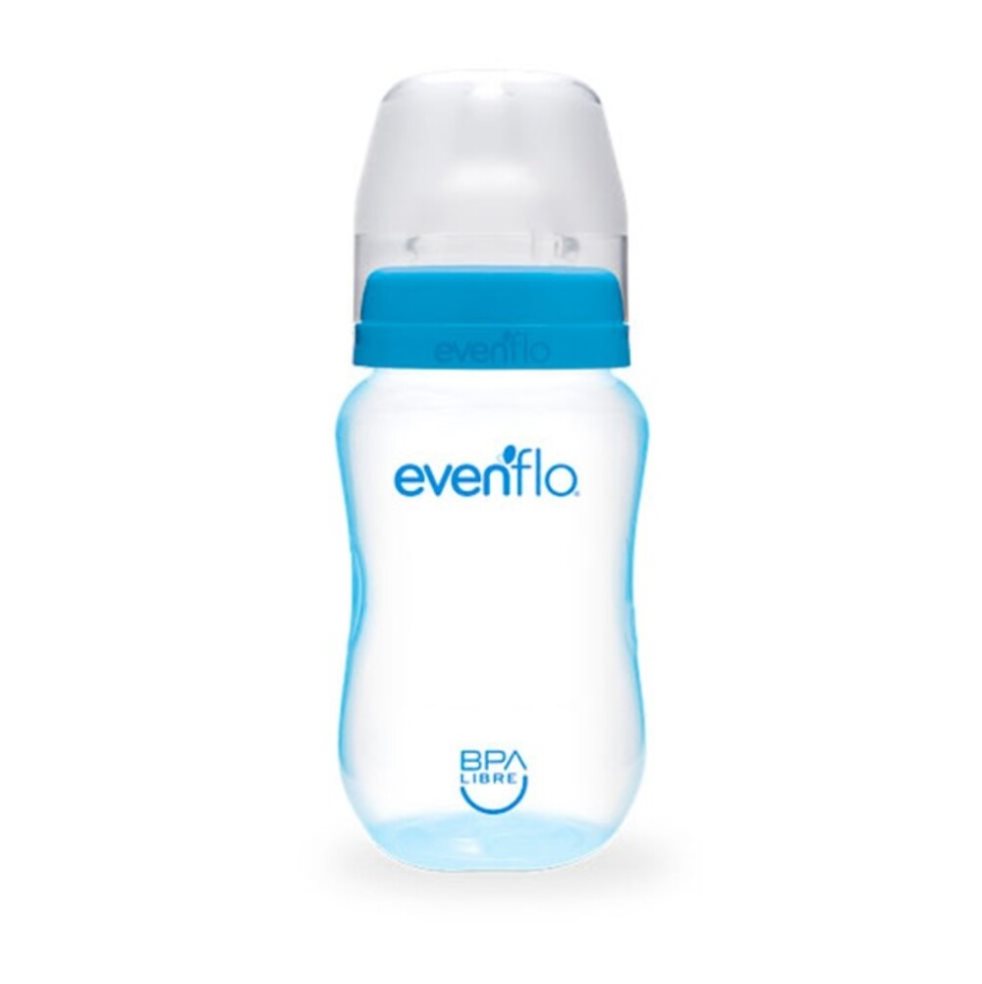 Biberón Cuello Ancho 9 Onzas Polipropileno Azul  - Evenflo Evenflo Frasco x 1 Und 