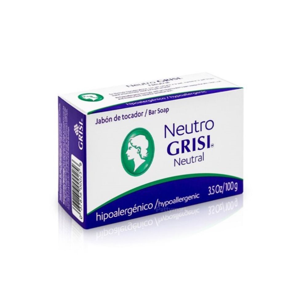 Jabón Barra Hipoalergénico Neutro 100g - Grisi Grisi Caja x 2 Und 