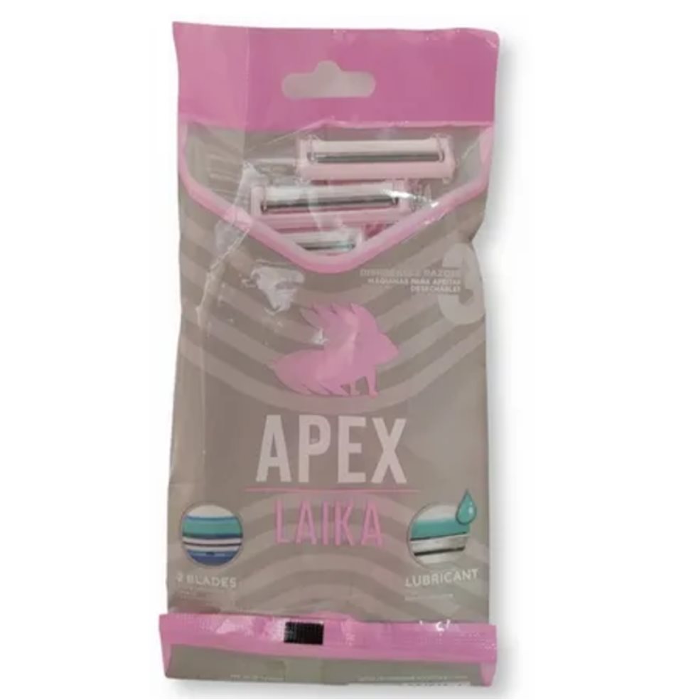 Cuchilla de Afeitar Desechable 2 Hojas Dama- 5 Paquetes X 3 Cuchillas - Apex APEX 5 paquetes x 3 unidades x 5 paquetes 