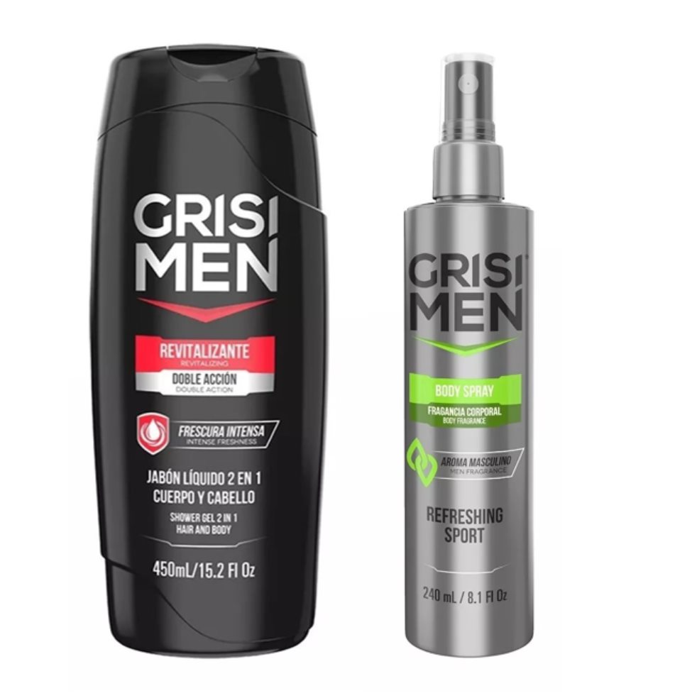 Jabón Liquido Revitalizante 2 en 1 Caballero 450 ml + Splash Corporal 240 ml- Grisi Grisi Frasco x 2 Siéntete Limpio y con un Agradable aroma todo el día, con Jabón Liquido Caballero 450 ml + Fragancia Corporal 240 ml-  de la marca Grisi

Lleva dos Productos: 

1. La Fragancia Corporal Masculina Body