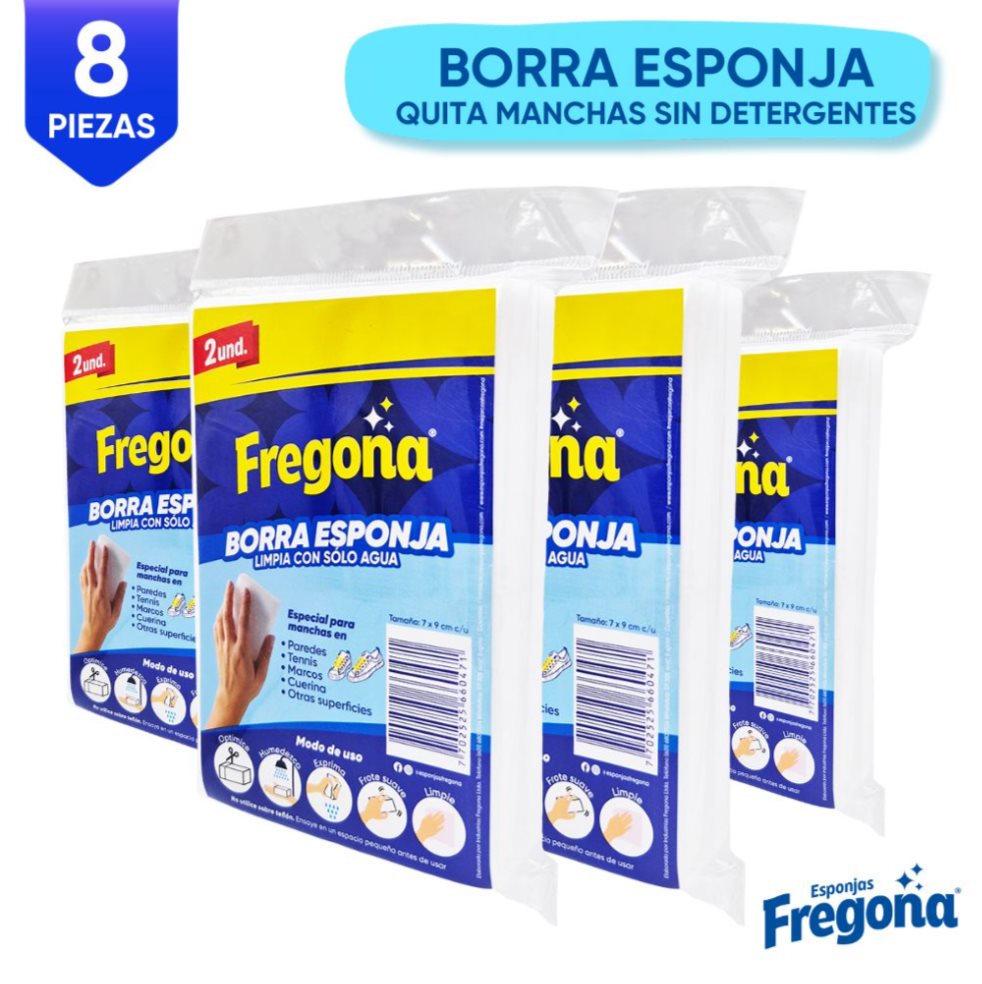 BORRASPONJA X4 Esponjas Fregona Paquete x 1 BORRASPONJA X4 Esponjas Fregona Paquete x 1