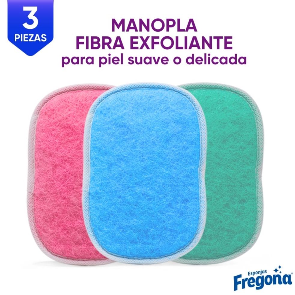 MANOPLA EXFOLIANTE SUAVE X3 Esponjas Fregona KIT x 1 MANOPLA EXFOLIANTE SUAVE X3 Esponjas Fregona KIT x 1