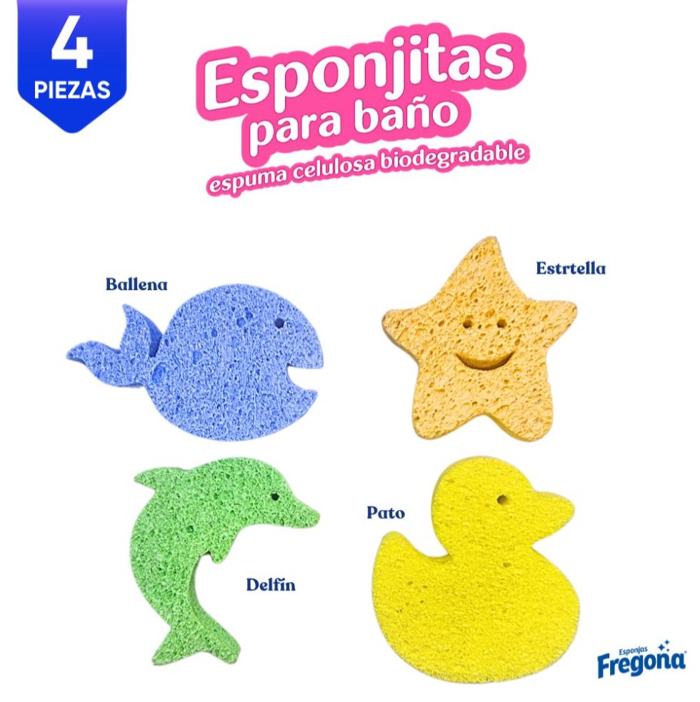 ESPONJITAS BAÑO x4 Esponjas Fregona Paquete x 1 ESPONJITAS BAÑO x4 Esponjas Fregona Paquete x 1