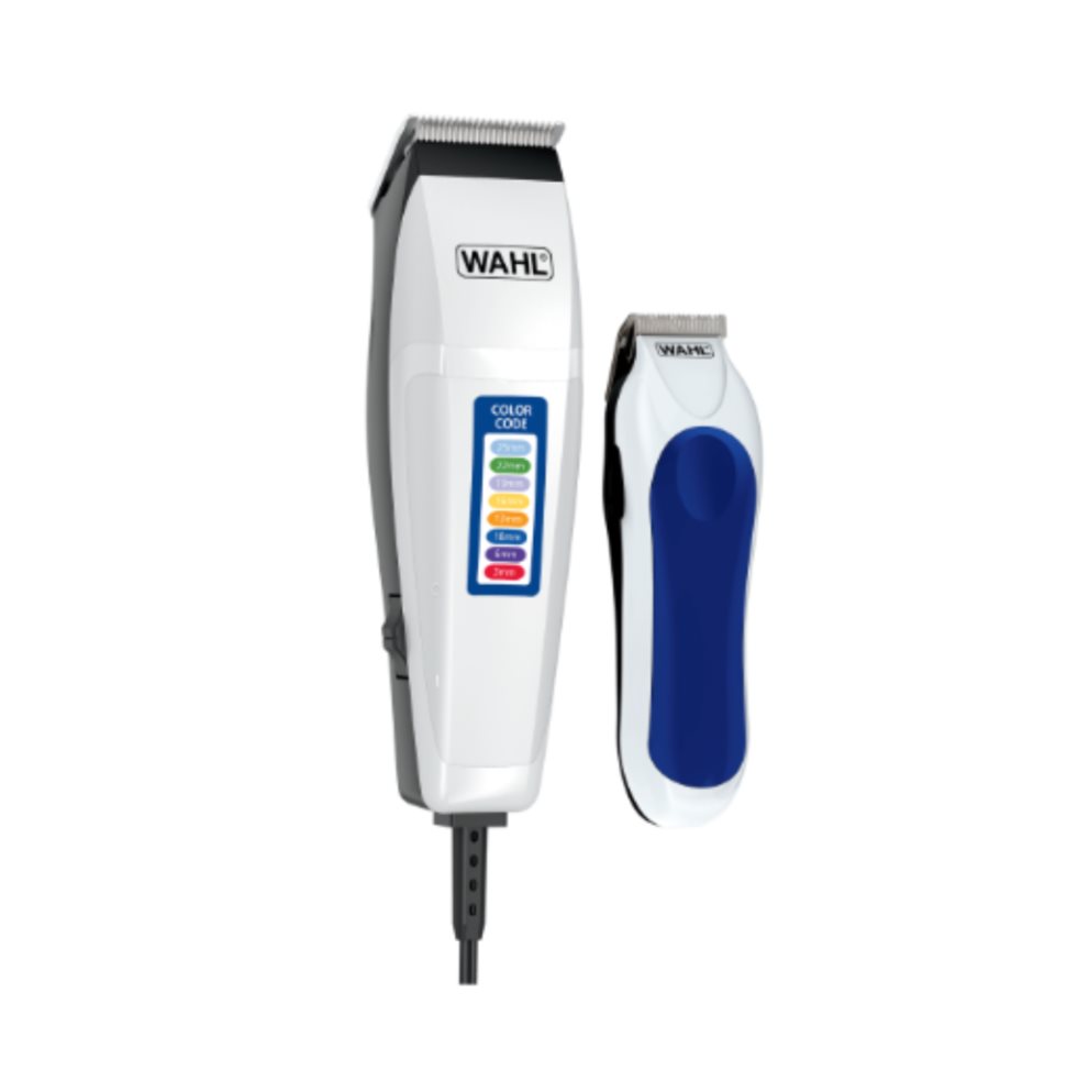 COMBO COLOR CODE (20 PIEZAS) WAHL Caja x 1 Un juego completo de aseo para lograr aspecto correcto, que incluye una cortadora de cabello, un patillera personal y accesorios.