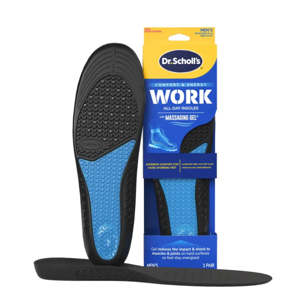 Dr. Scholl´s Plantillas en Gel WORK Trabajo Largo y Pesado Hombre x 2 unidades Dr. Scholls Caja x 2 