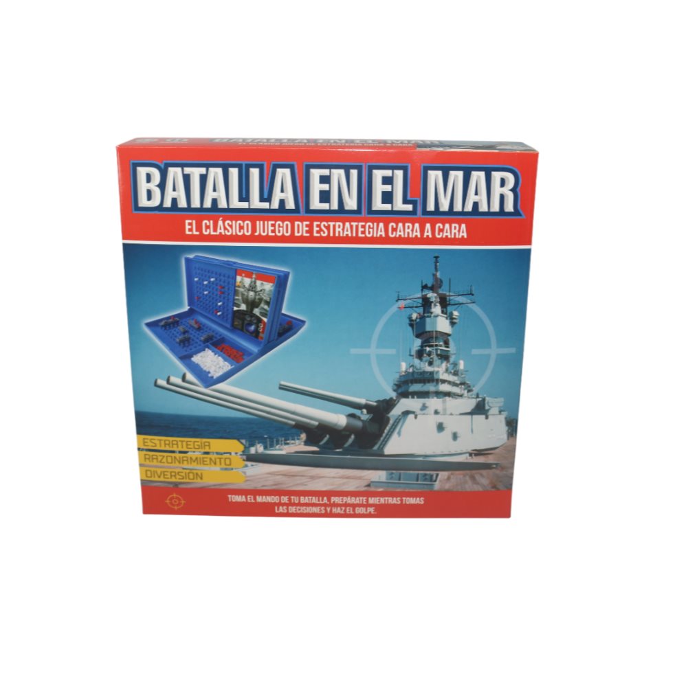 Battalla En El Mar Caja Plasticos Asociados x 1 Un juego clásico de lógica y planificación donde cada jugador debe hundir la flota del oponente antes de perder la suya.Características:Material: Plástico resistente y livianoDiseño: Tablero plegable