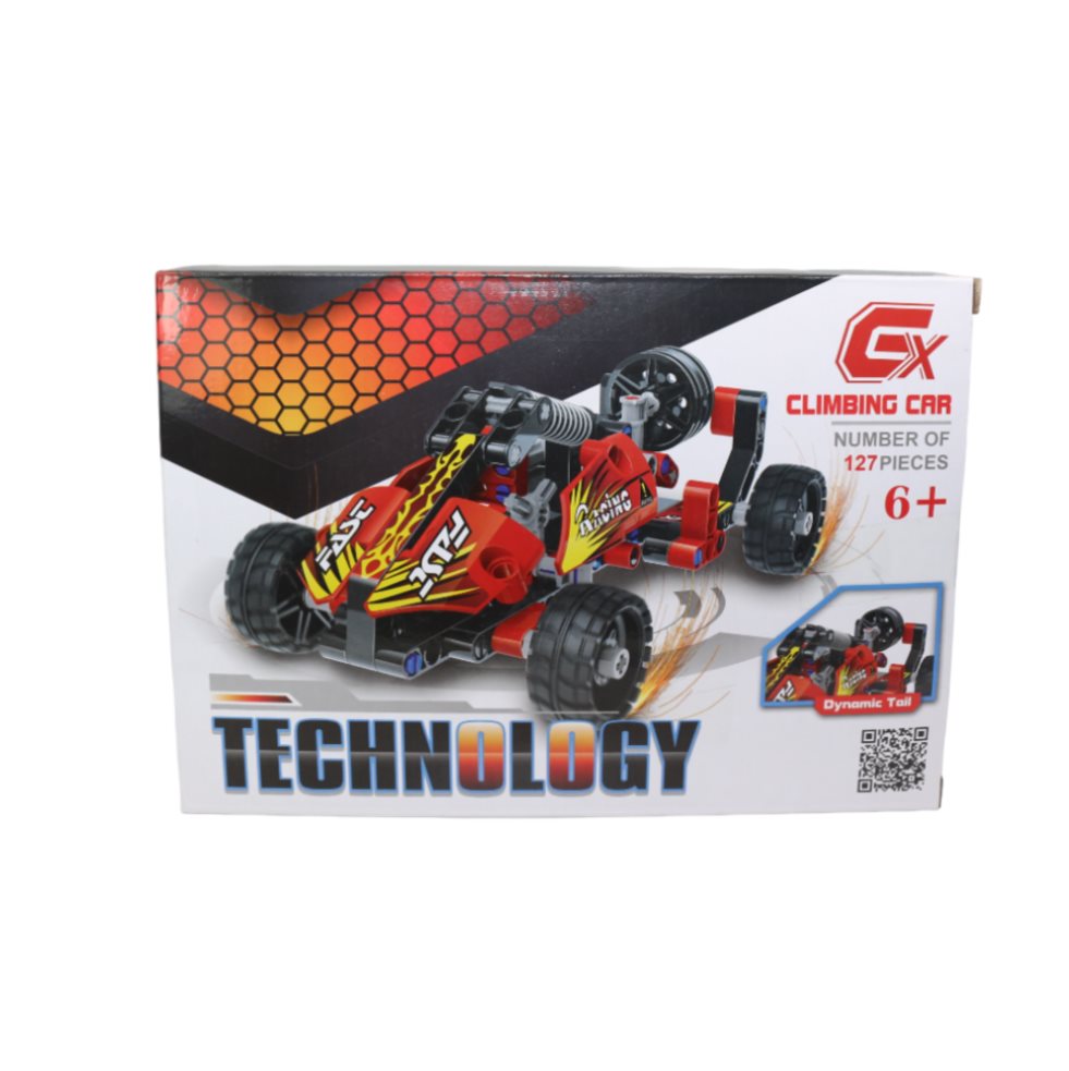 Carro Technology Bloques 127 Piezas Caja Plasticos Asociados  x 1 Es un juguete educativo y creativo que permite a los niños construir un carro utilizando bloques de diferentes tamaños, formas y colores. Este set fomenta el desarrollo de habilidades como la motricid