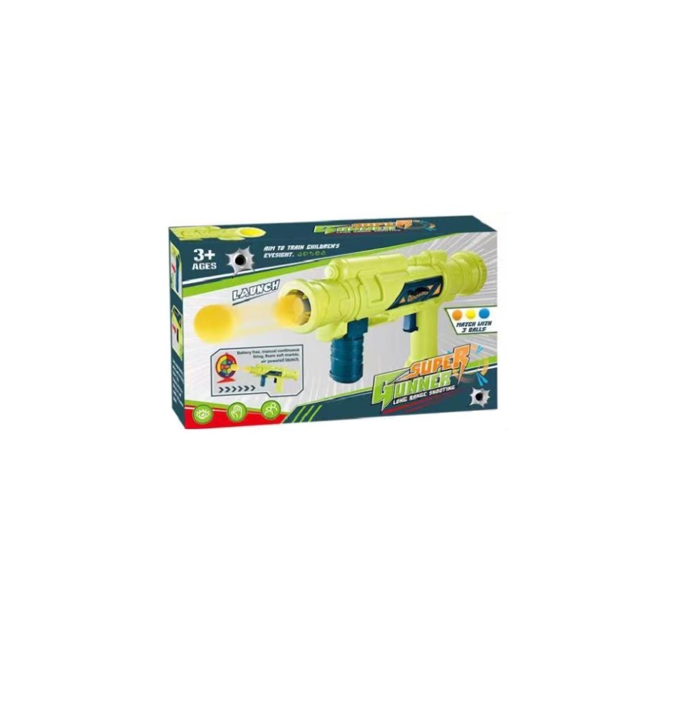 Lanza Bolas Super Gunner Caja Plasticos Asociados  x 1 Es un juguete de lanzador ideal para disfrutar momentos de entretenimiento, proporcionando horas de diversión mientras estimula la creatividad y la actividad física. Este lanzador de bolas está diseña