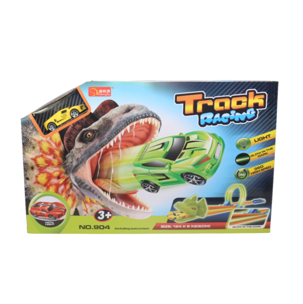 Pista Manual Dinosaurio Glow Caja Plasticos Asociados  x 1 