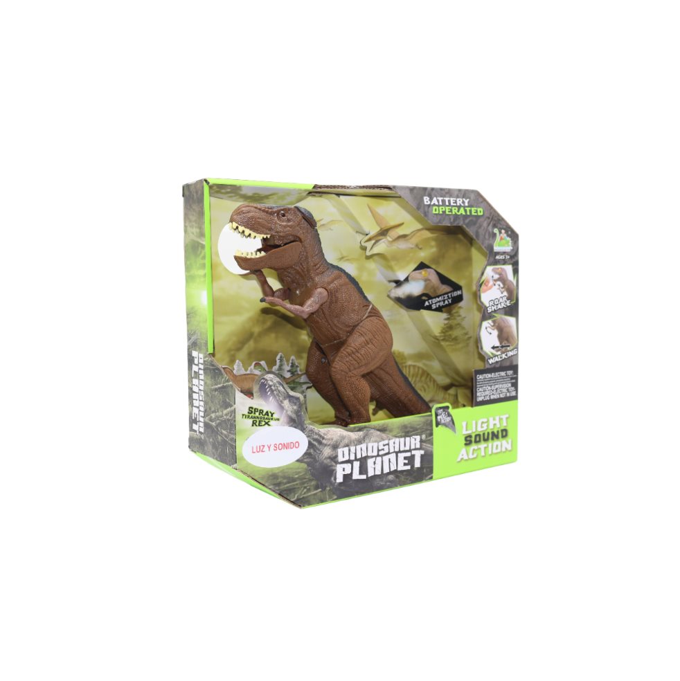 Dinosaurio Planet Luz Y Sonido Caja Plasticos Asociados  x 1 Está diseñada para entusiasmar a los más pequeños con su detallado diseño y efectos especiales. Fabricada en plástico resistente, esta figura tiene características de iluminación y sonidos que hacen m