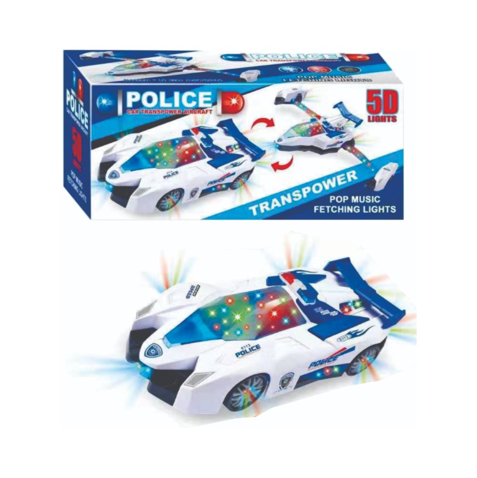 Carro Policia Transpower Pilas Luz Y Sonido Caja Plasticos Asociados  x 1 Es un juguete interactivo y emocionante, fabricado en plástico resistente y seguro. Diseñado con luces y sonidos integrados, este carro permite recrear escenarios de acción y aventura. Su mecanismo de