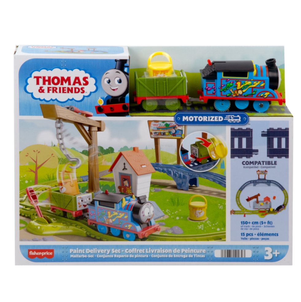 Thomas & Friends Pista De Entrega De Pintura Thomas & Friends  x 1 Incluye una pista temática y un vagón que transporta barriles de pintura. El set cuenta con zonas de acción para recrear historias de entrega y aventuras en la isla de Sodor.