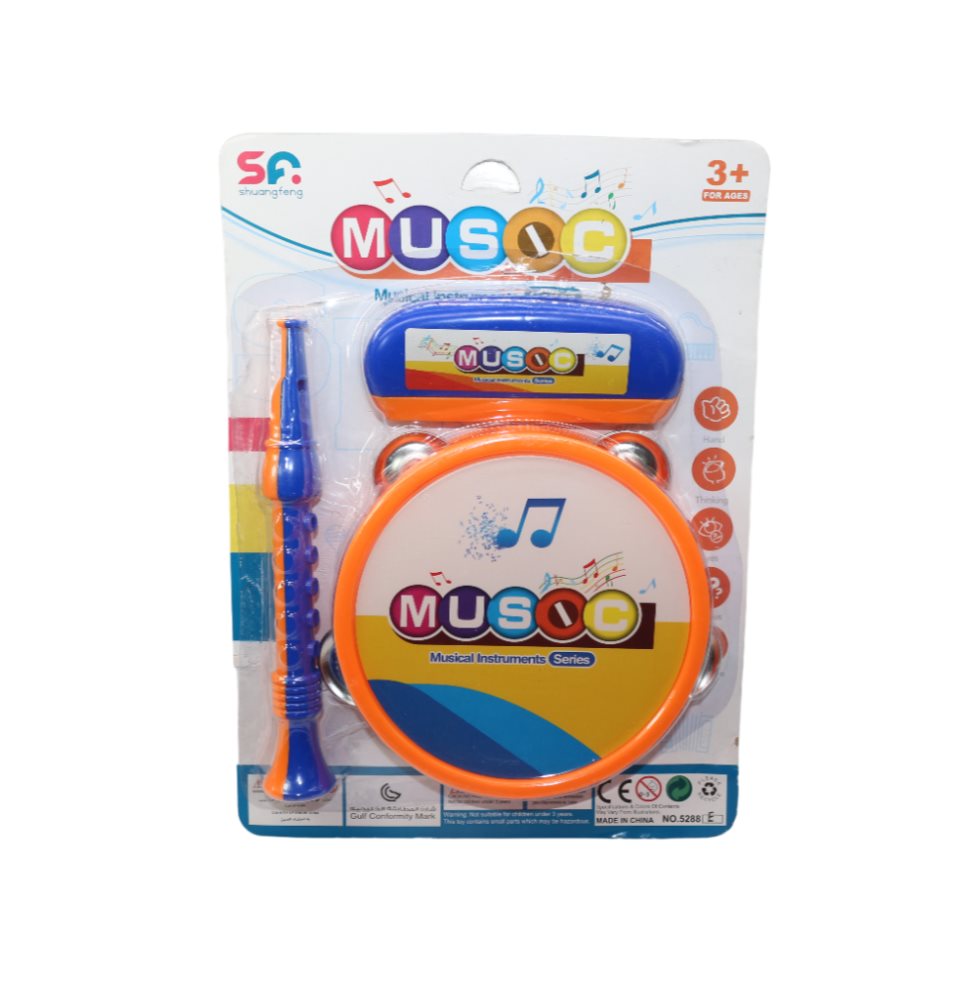 Pandereta Armonica Y Clarinete Blister Plasticos Asociados  x 1 Este set musical mágico es ideal para que los niños desarrollen su talento artístico, explorando diferentes melodías mientras se divierten tocando la pandereta, armónica y clarinete. A través del jueg