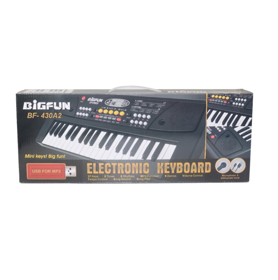 Organeta Bigfun Pequeña Caja Plasticos Asociados  x 1 Esta espectacular organeta es ideal para que las niñas desarrollen su talento musical, explorando su creatividad mientras tocan, recrean y componen mágicas melodías. A través del juego, fortalecen su 