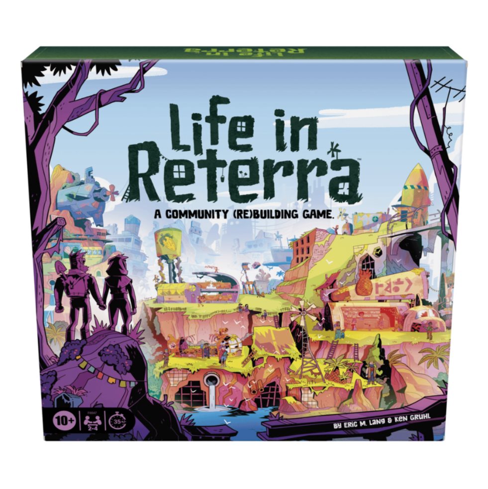 Juego De Mesa Life In Reterra Hasbro Gaming  x 1 Life in Reterra es un juego de mesa de estrategia y construcción de comunidades ambientado en un futuro donde la naturaleza ha reclamado el mundo. Los jugadores reconstruyen utilizando elementos del p