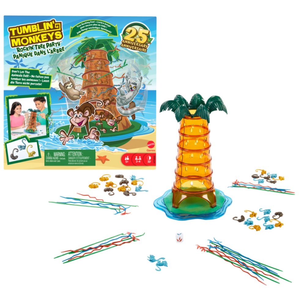 Juego De Mesa Monos Locos 25 Aniversario Mattel Gammes  x 1 El Juego De Mesa Monos Locos 25 Aniversario es una edición conmemorativa que celebra 25 años de diversión y locura. Este juego reúne a jugadores en desafíos llenos de sorpresas y actividades temáticas
