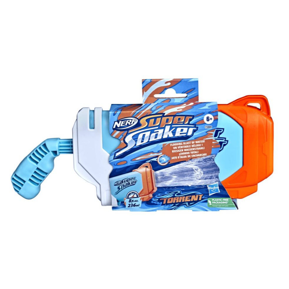 Lanzador Nerf Supersoaker Torrent Hasbro Nerf  x 1 Nerf Supersoaker Torrent combina potencia y diseño compacto para brindar emocionantes juegos acuáticos. Este lanzador cuenta con un depósito de agua de gran capacidad y un diseño ergonómico para un ma