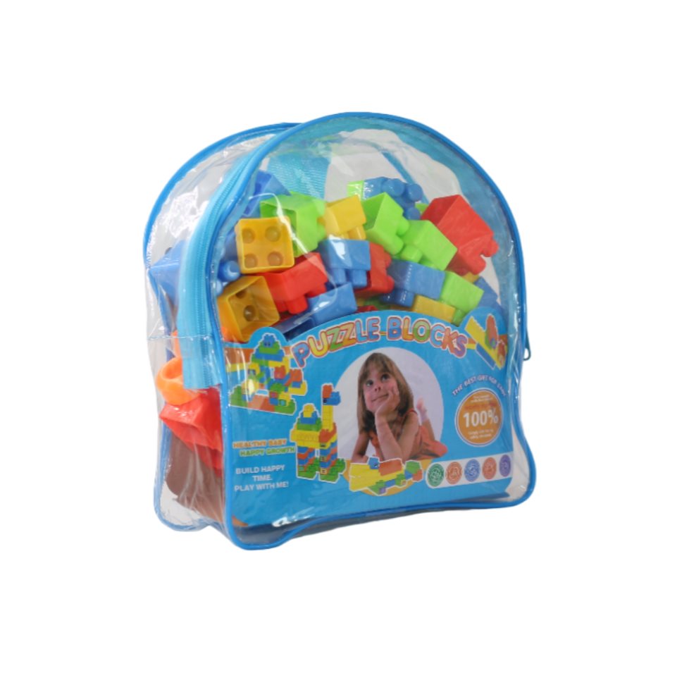 Juego Bloques Puzzle 70 Piezas Estuche Vinilo Plasticos Asociados  x 1 