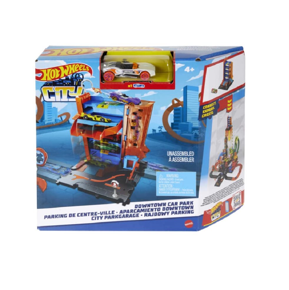 Hot Wheels City Garage Hot Wheels  x 1 Es un garaje multifuncional de varios niveles diseñado para almacenar y jugar con múltiples vehículos Hot Wheels. Incluye rampas, elevadores y áreas de servicio que permiten recrear emocionantes escen