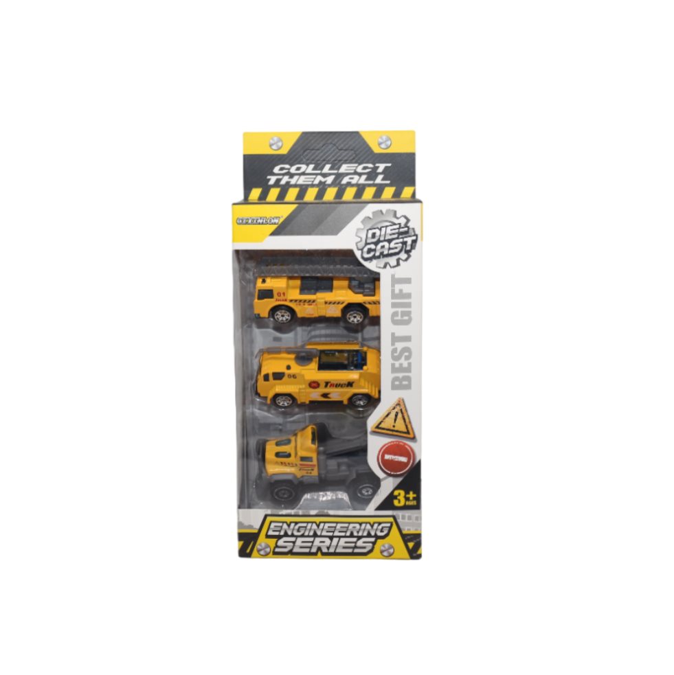 Set Carros Metalicos Construccion X 3 Caja Plasticos Asociados  x 1 