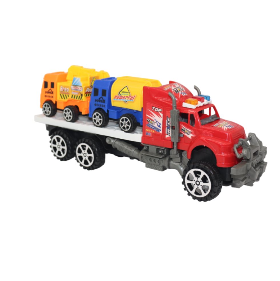 Tractomula Con Camiones Racing Caja Plasticos Asociados  x 1 