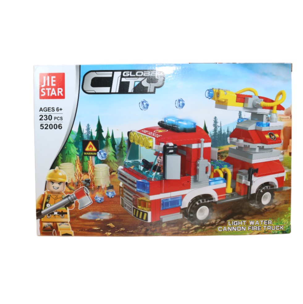 Juego De Bloques Carro Bombero 230 Piezas Caja Plasticos Asociados  x 1 Es un set educativo y creativo que permite a los niños construir un carro de bomberos utilizando bloques de diferentes tamaños, formas y colores. Este juguete fomenta el desarrollo de habilidades como