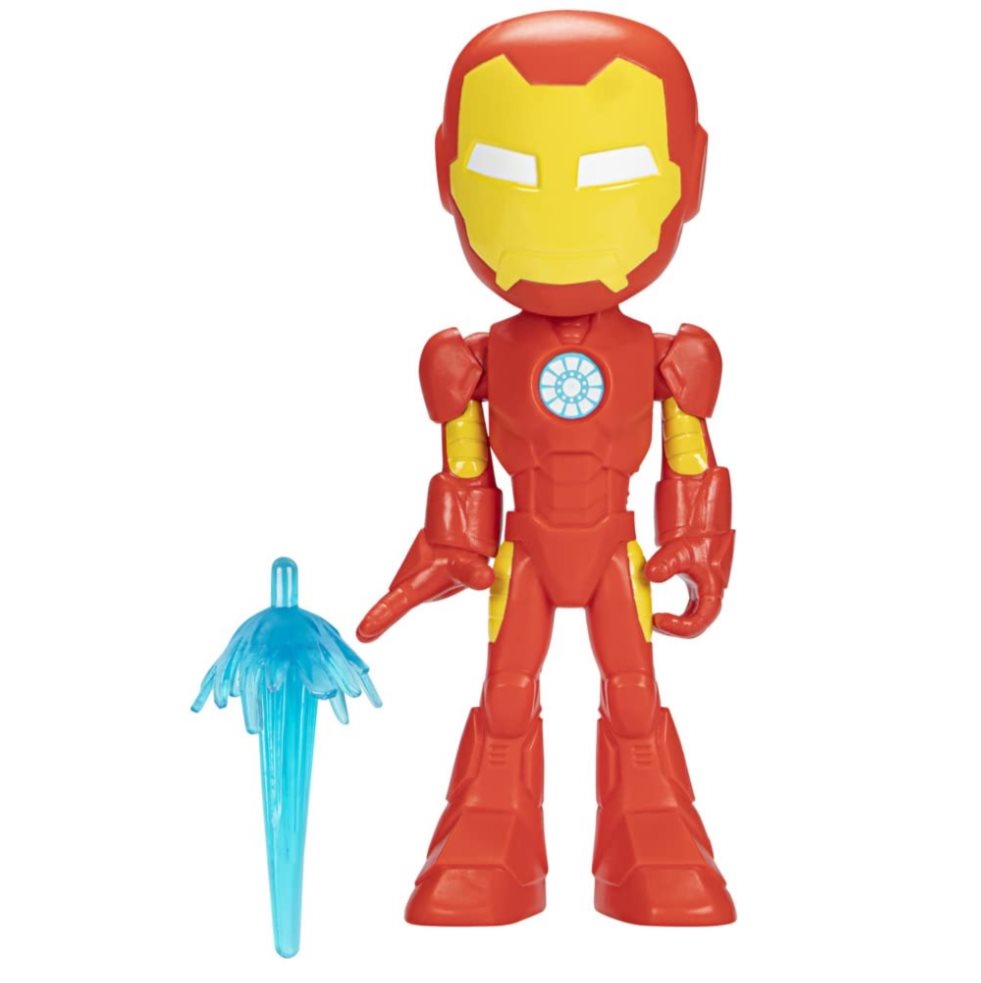 Spidey And His Amazing Friends Super Size Iron Man Hasbro Marvel x 1 Está diseñada con detalles clásicos del personaje. Incluye un accesorio de Repulsor Ray para enriquecer el juego.