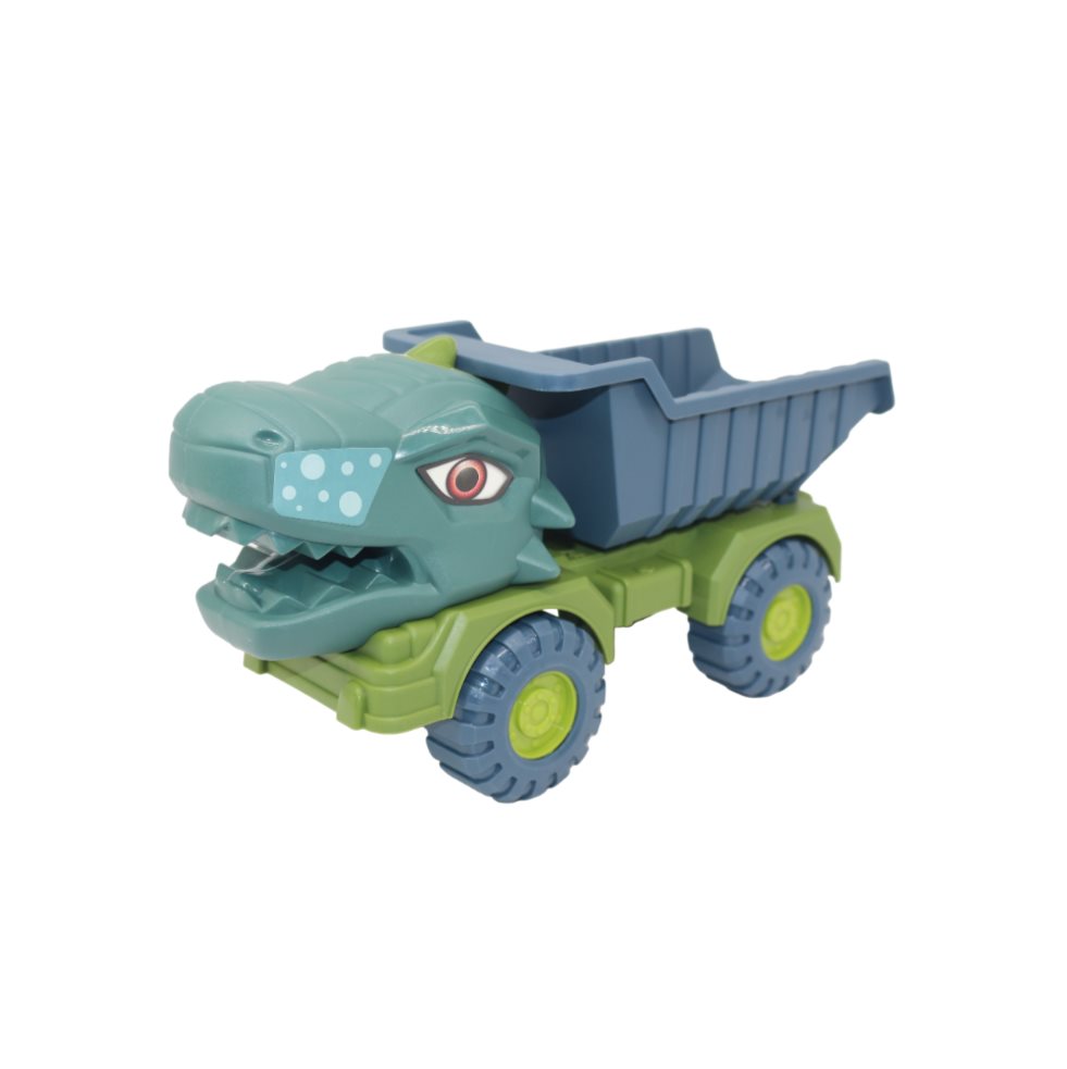Volqueta Dinosaurio Bolsa Plasticos Asociados x 1 Es un juguete único que combina la funcionalidad de una volqueta con un diseño inspirado en dinosaurios. Fabricada con plástico resistente y seguro, este juguete está diseñado para soportar el juego a