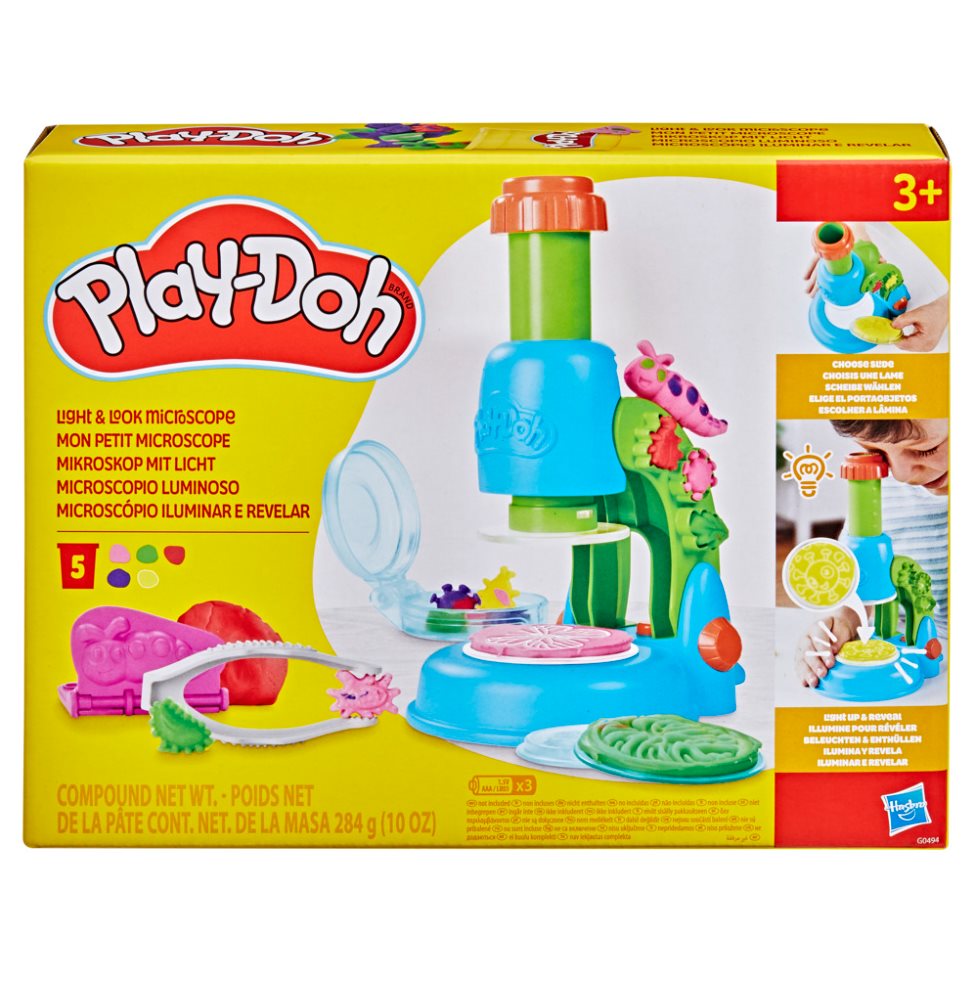 Masas Y Plastilinas Play-doh Set Microscopio Luminoso Play Doh  x 1 Combina ciencia y creatividad, permitiendo que los niños exploren el mundo microscópico con coloridas creaciones de plastilina. Su microscopio luminoso ilumina los portaobjetos, incentivando la imagin