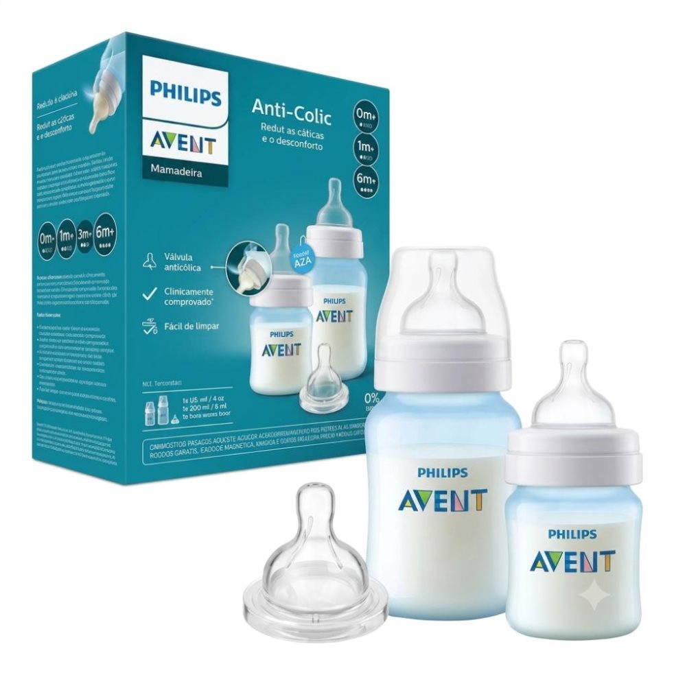 Set Regalo Anti-Colico Azul, 2 Teteros 9oz Y 4oz 1 Tetina Repuesto AVENT Caja x 2 Set Regalo Anti-Colico Azul, 2 Teteros 9oz Y 4oz 1 Tetina Repuesto AVENT Caja x 2