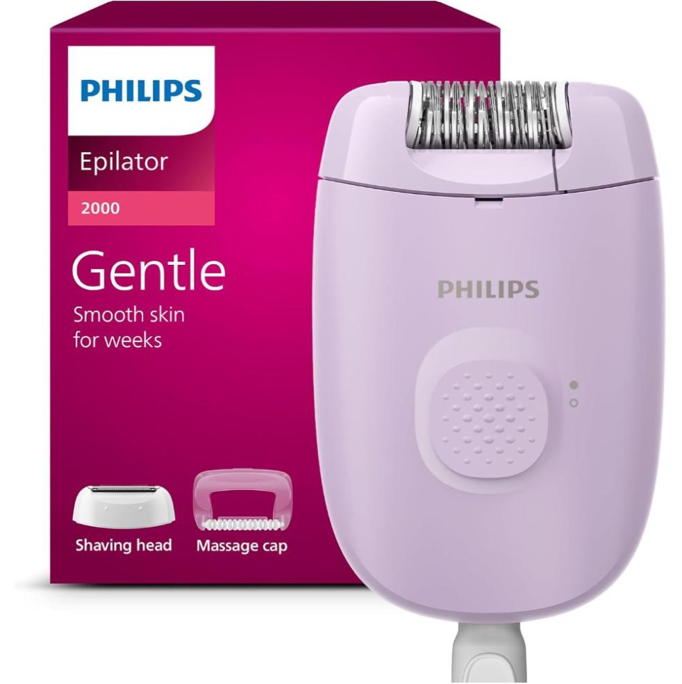 Depiladora Eléctrica Series 2000 BRE237/00 Alámbrica con Masajeador PHILIPS CAJA x 1