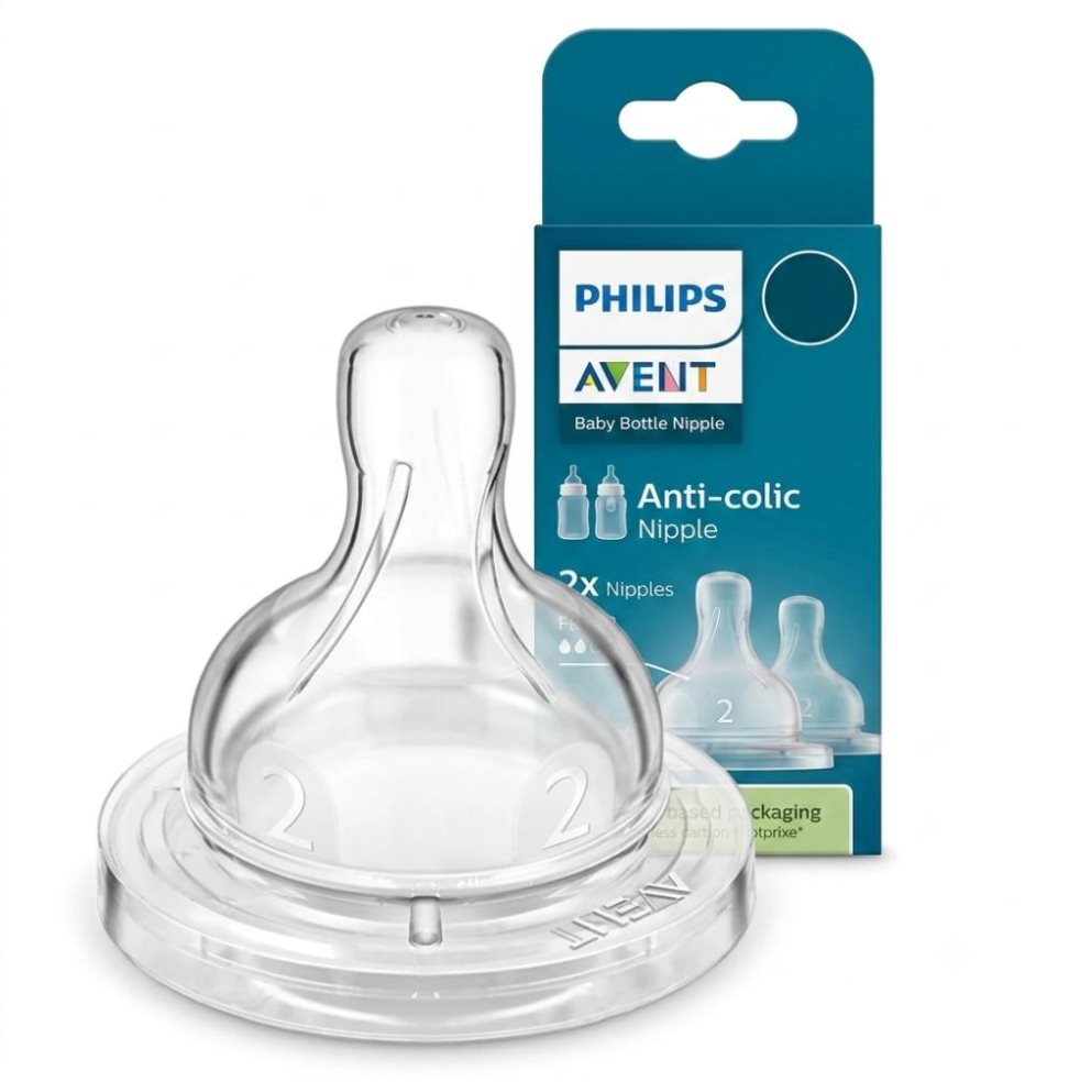 Tetina Anti-Colico Flujo 2 Lento (1+meses) Avent Blister x 2 Tetina Anti-Colico Flujo 2 Lento (1+meses) Avent Blister x 2