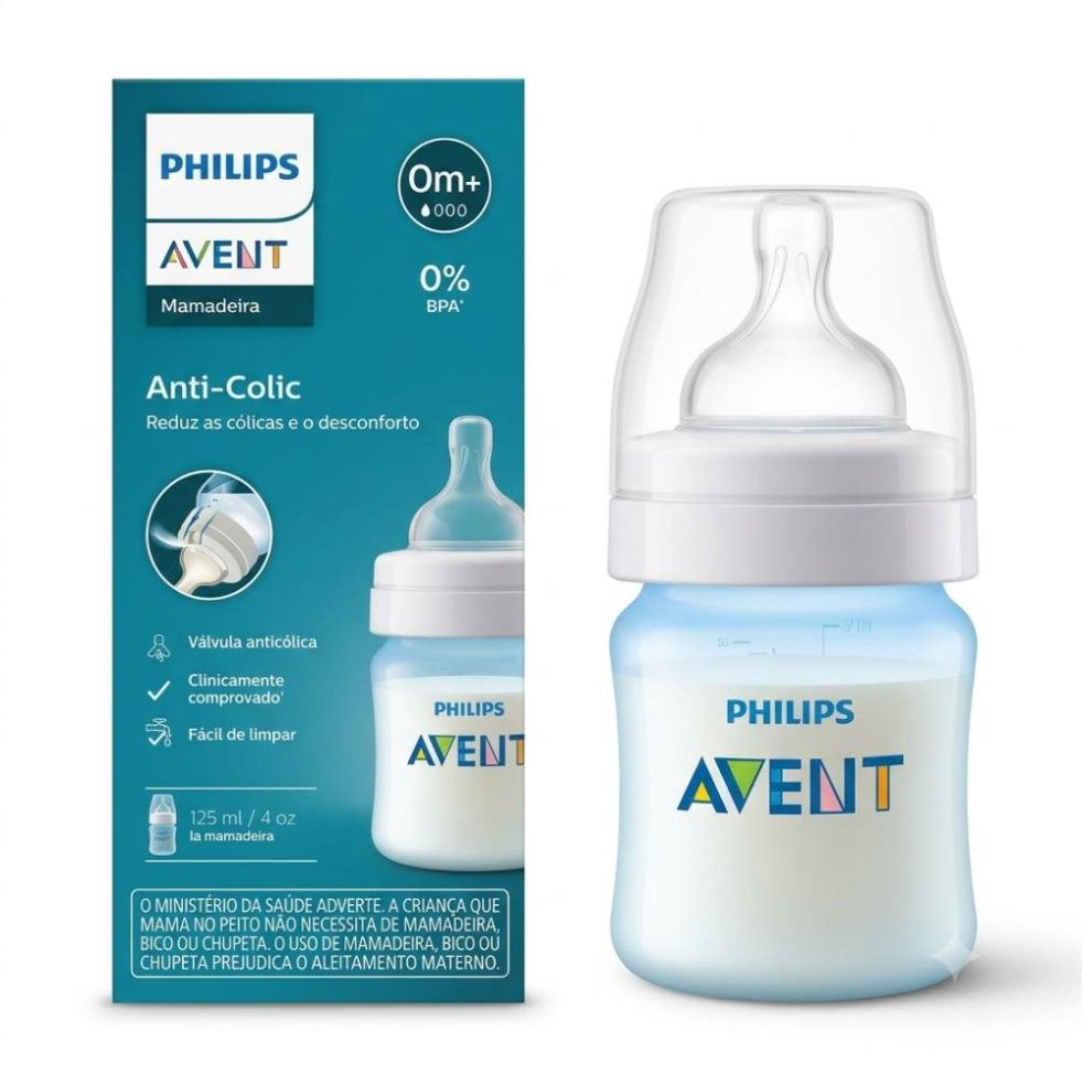 Tetero Anti-colico con Válvula Anticólicos Azul 4oz (0meses+) Flujo 1 Avent Caja x 1 Tetero Anti-colico con Válvula Anticólicos Azul 4oz (0meses+) Flujo 1 Avent Caja x 1
