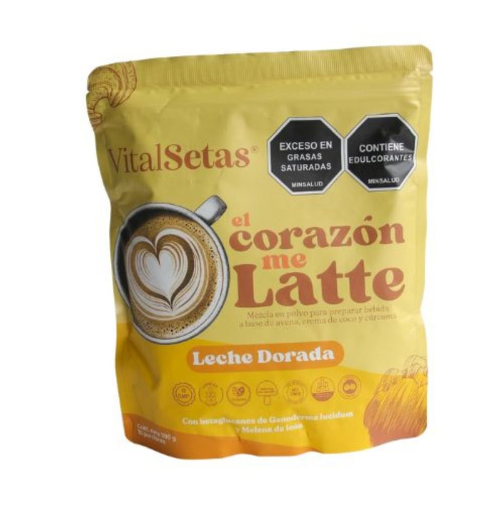 Leche Dorada VitalSetas - El Corazón Me Latte VitalSetas Polvo x 150 gr Leche Dorada VitalSetas - El Corazón Me Latte VitalSetas Polvo x 150 gr