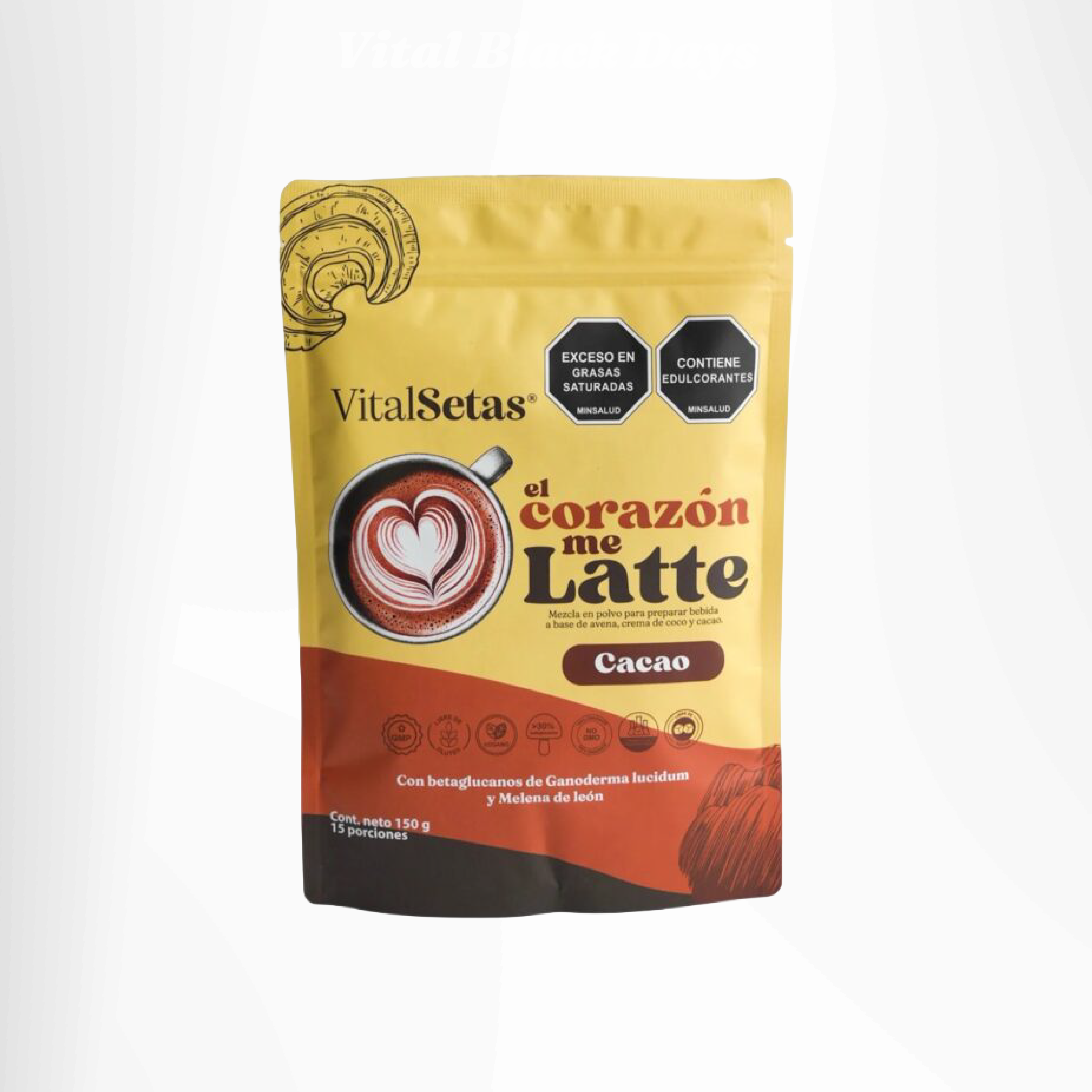 Cacao VitalSetas - El Corazón Me Latte VitalSetas Polvo x 150 gr Cacao VitalSetas - El Corazón Me Latte VitalSetas Polvo x 150 gr