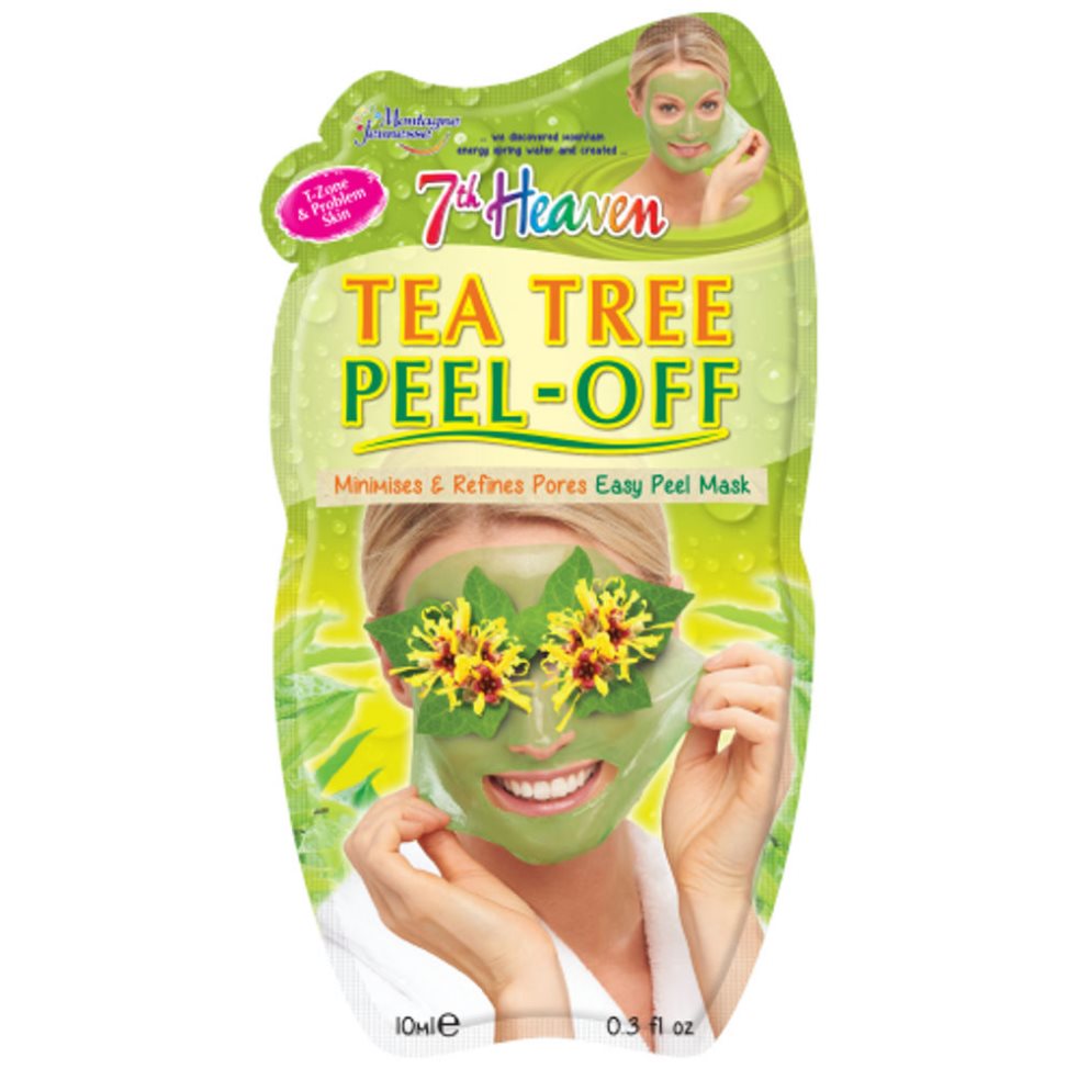 MASCARILLA PEELING ARBOL DE TÉ X 10 ML 7TH HEAVEN BOLSA x 1 La mascarilla de árbol de té trabaja directamente la zona T de la cara trabajando las áreas problemáticas. El árbol del té, la hamamelis y el sauce se unen para calmar y limpiar las impurezas de la pi