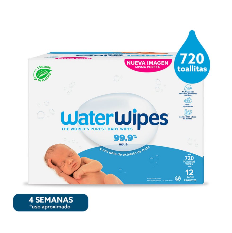 TOALLAS HÚMEDAS WATERWIPES 720 UNIDADES  WATERWIPES CAJA X 720 UND x 720 