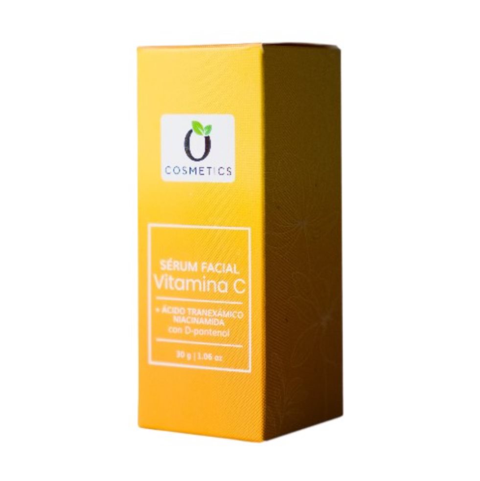 SERUM FACIAL VITAMINA C X 30 g OCOSMETICS O´ COSMETICS CAJA x 1 Diseñado para emparejar el tono de la piel, aportar luminosidad y evitar el envejecimiento prematuro. Gracias a su textura se absorbe rápidamente, llegando a las capas más profundas de la piel.