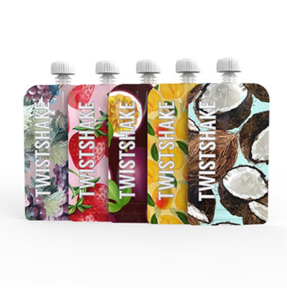 SQUEEZE BAG TWISTSHAKE X5 7,5 OZ FRUIT Twistshake UNIDAD x 1 