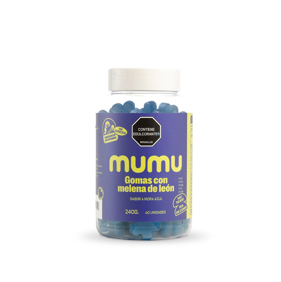 Gomitas Melena de Leon MUMU - Sabor Mora Azul 60 Unidades Mumu Tarro x 60 Unidades Gomitas Melena de Leon MUMU - Sabor Mora Azul 60 Unidades Mumu Tarro x 60 Unidades