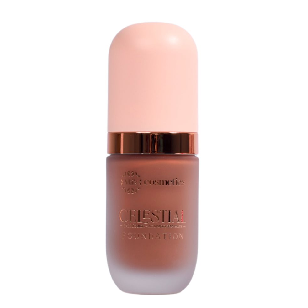Base Colección Celestial Miis Cosmetics Tono 7 MIIS COSMETICS base de rostro x 1 Luce una piel de porcelana, con nuestra base celestial, su cobertura es alta, te brinda un acabado semi/mate, es cremosa y suave al aplicar.Vienen 7 tonos desde el más claro hasta el más profundo, ide