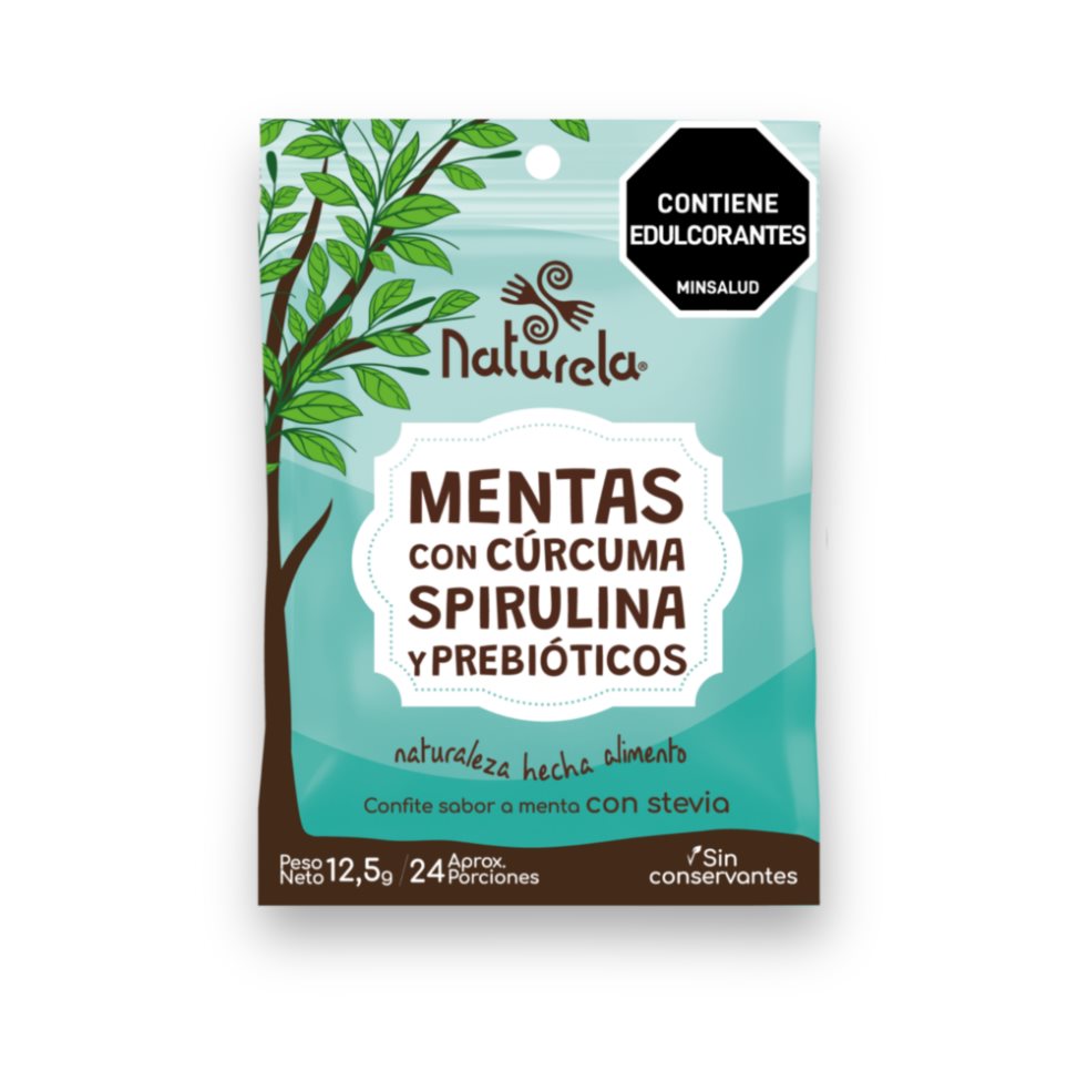 Mentas sin azucar Naturela x 12 unidades Naturela Bolsa x 150 gr Las Mentas sin azucar Naturela, contienen cúrcuma Spirulina y prebióticos, son las únicas mentas con spirulina en el mercado. Pruébalas y disfruta de sus beneficios para la salud.
Estas deliciosas men