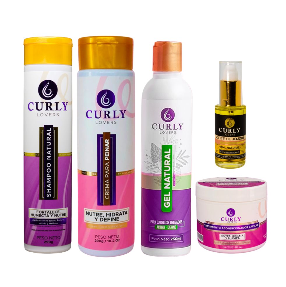 KIT LOVE, CURLY LOVERS, PARA CABELLO DELGADO CURLY LOVERS 300 ML x 5