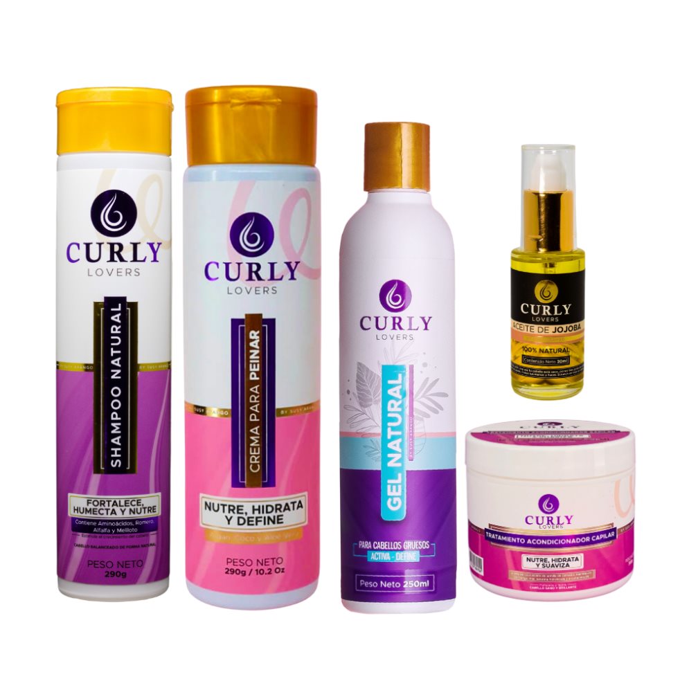 KIT LOVE, CURLY LOVERS, PARA CABELLO GRUESO CURLY LOVERS 300 ML x 5 