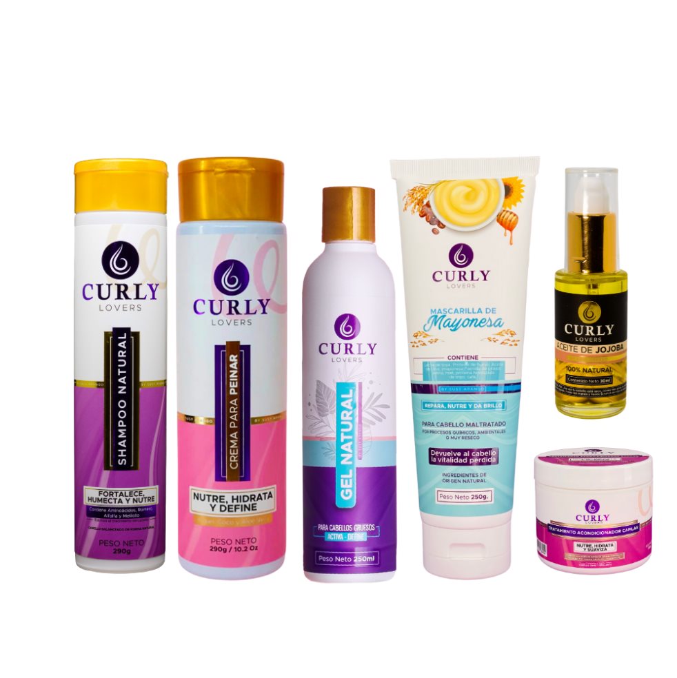 KIT CURLY LOVERS, CURLY LOVERS, PARA CABELLO GRUESO CURLY LOVERS 300 ML x 6  
